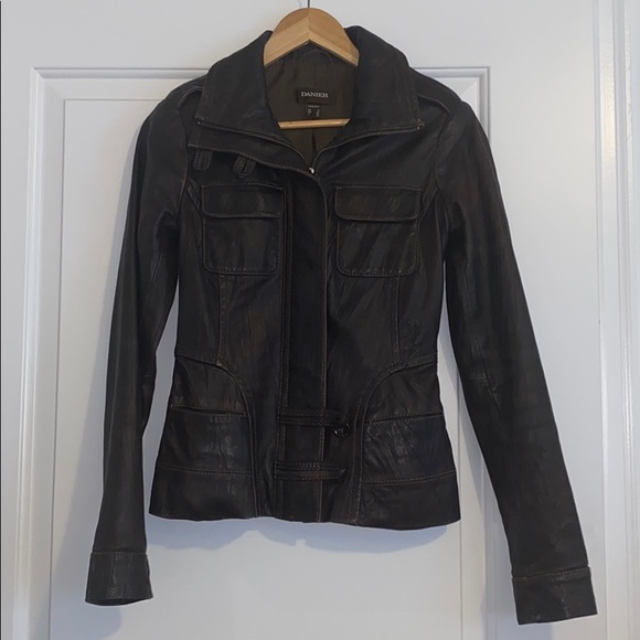 Brown leather jacket - Picture 1 of 1